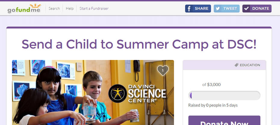 GoFundMe Summer Camp 2016