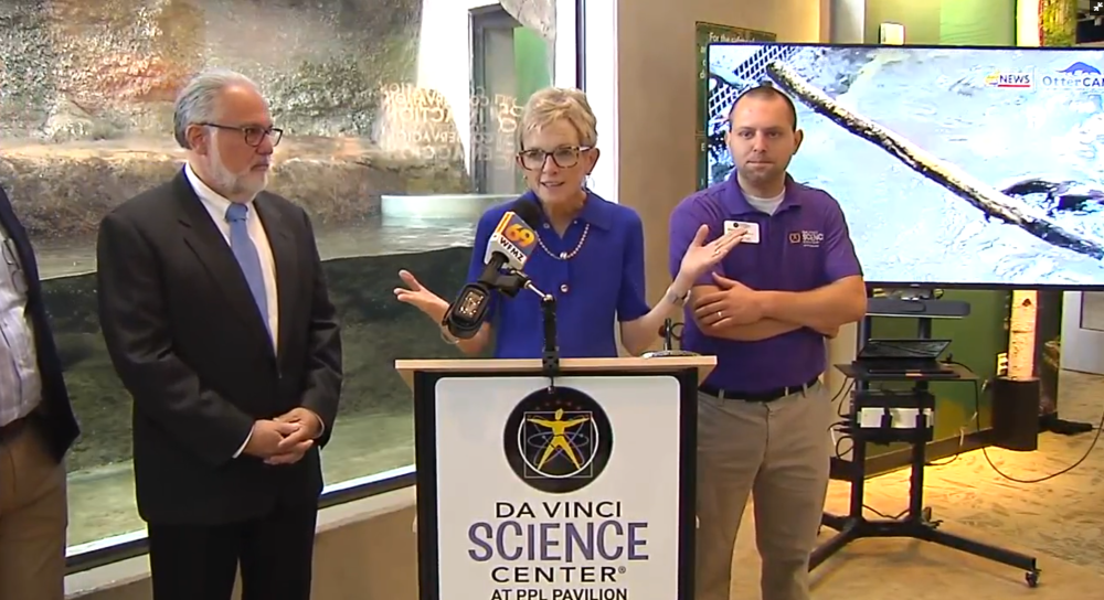 In the News: The otters are LIVE! WFMZ-TV, Da Vinci Science Center OtterCam available for viewing 24/7